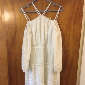 Chelsea and Violet - White and Gold Peasant Dress